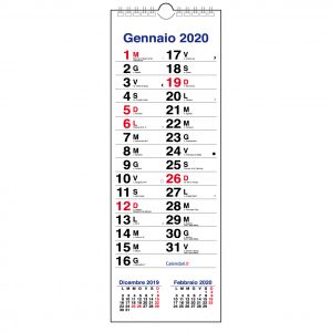 calendario 2020 da muro stretto con santi e lune