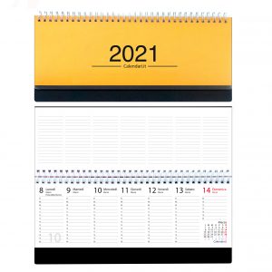 agenda 2021 settimanale da tavolo orizzontale ufficio appunti scrivania tavolo lavoro calendario 2021 arancio chiaro