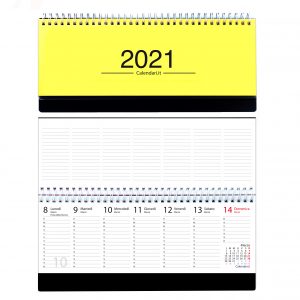 agenda 2021 settimanale da tavolo orizzontale ufficio appunti scrivania tavolo lavoro calendario 2021 giallo