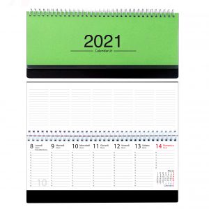 agenda 2021 settimanale da tavolo orizzontale ufficio appunti scrivania tavolo lavoro calendario 2021 verde chiaro