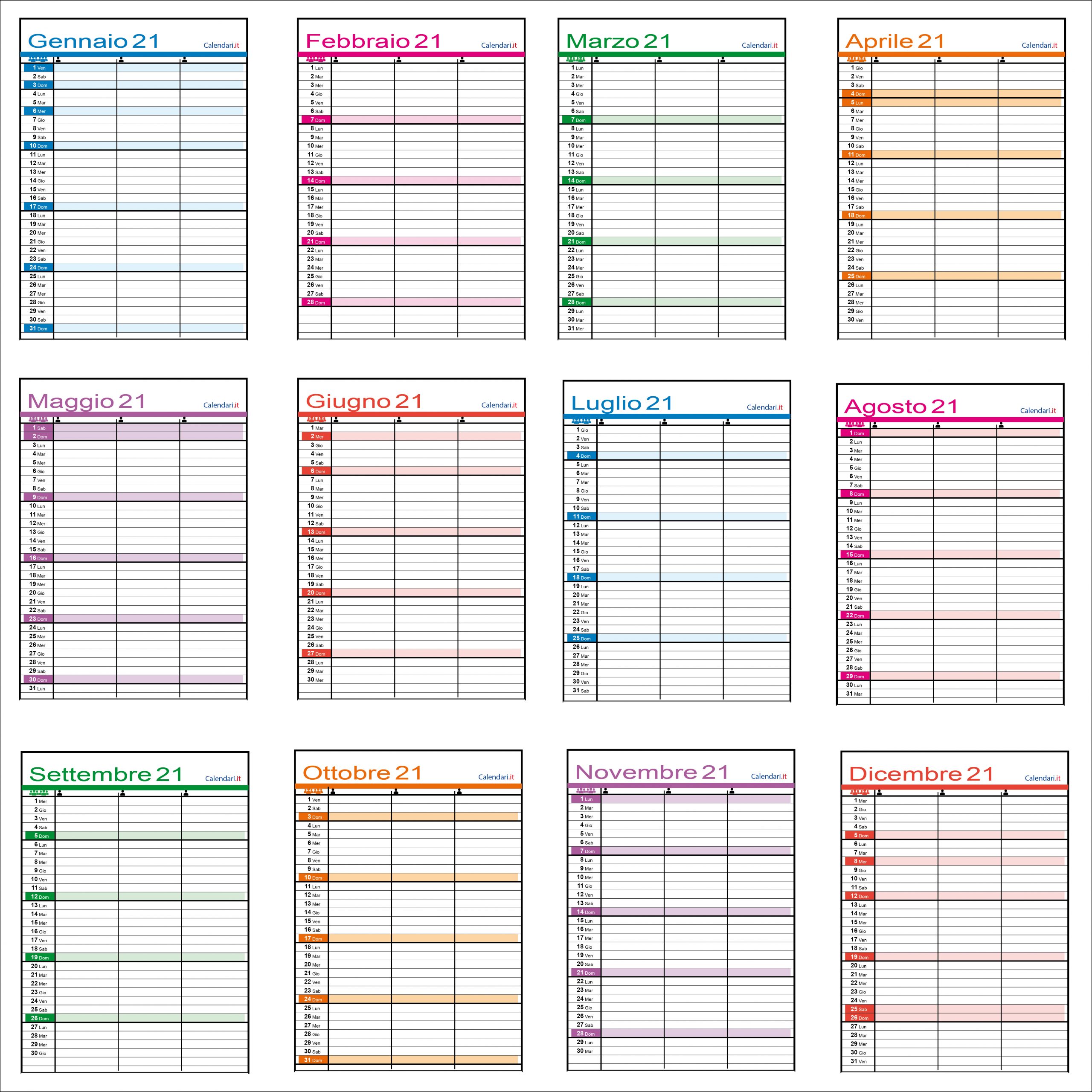 Calendario per famiglie 2021 Stiloso design a motivo Planner da parete:  29,7 x 42cm tutti i giorni festivi 228 pratici sticker/adesivi 15 mesi  anteprima 2022 ampi spazi/box CAMPIONE Cancelleria e prodotti per