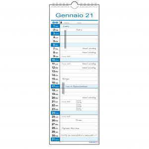 calendario 2021 famiglia family stretto slim 12 mesi muro 1 colonna 1 persona es