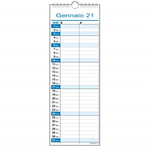 calendario 2021 famiglia family stretto slim 12 mesi muro colonne 2 persone