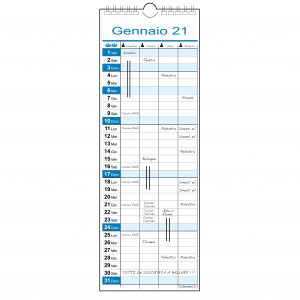 calendario 2021 famiglia family stretto slim 12 mesi muro 4 colonne 4 persone 1