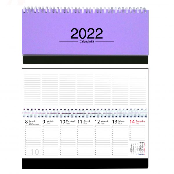 agenda 2022 settimanale da tavolo scrivania spirale ufficio lilla