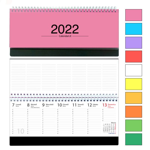 agenda 2022 settimanale da tavolo scrivania ufficio colorata italiano spirale
