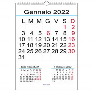 calendario 2022 numeri grandi da muro 12 mesi ufficio