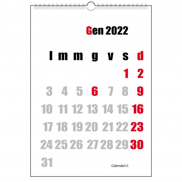 calendario 2022 da muro numeri grandi minimal da lontano semplice ufficio