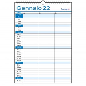 calendario 2022 family famiglia da muro 3 colonne 3 persone