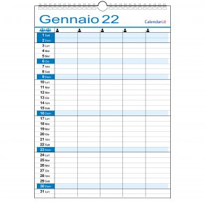 calendario 2022 family famiglia da muro 5 colonne 5 persone