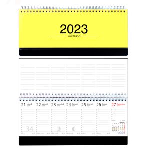 agenda 2023 settimanale planner planning tavolo ufficio lavoro ore santi settimane lune calendari it giallo