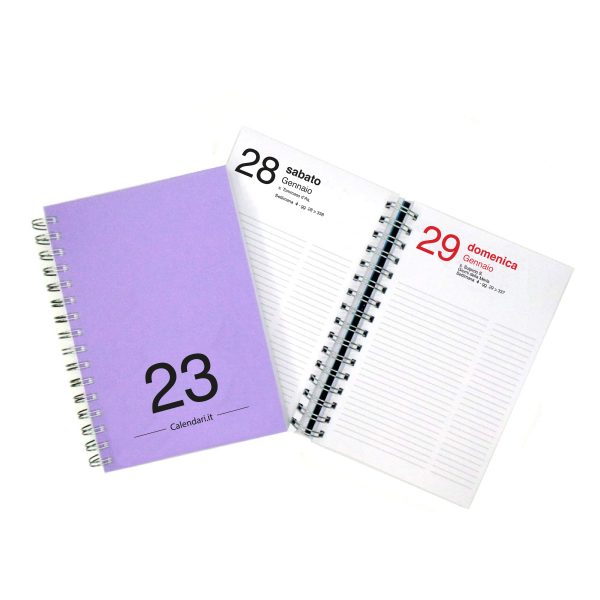 agenda giornaliera 2023 365 giorni lilla calendari it