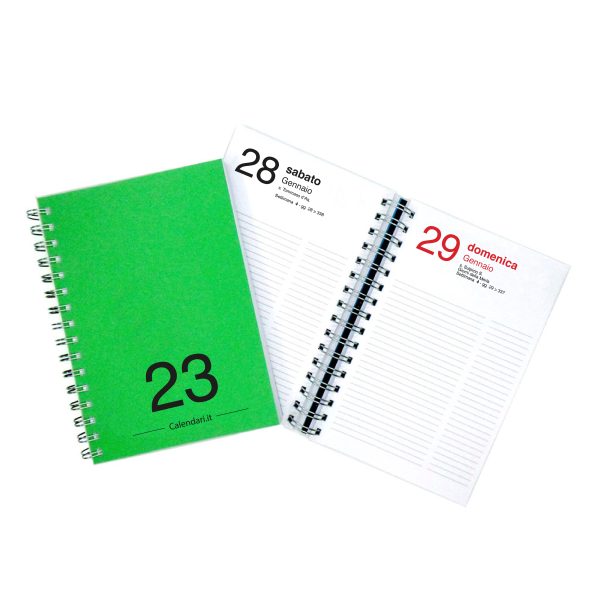 agenda giornaliera 2023 365 giorni verde scuro calendari it