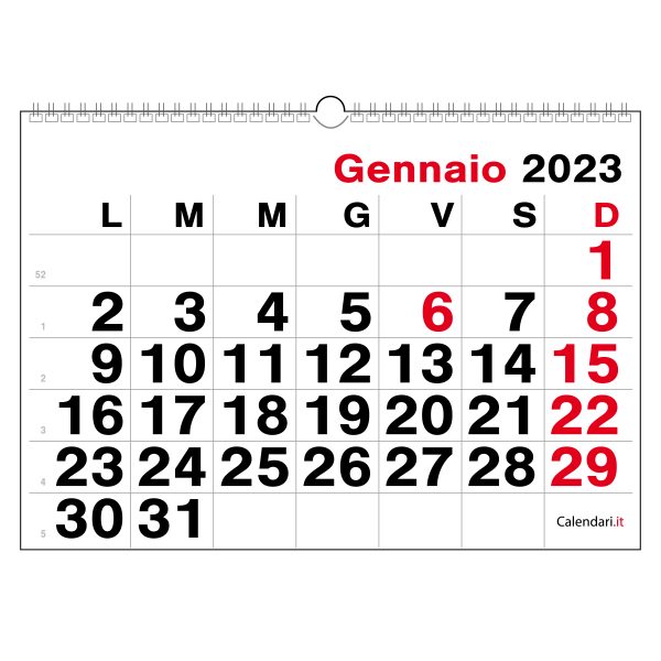 calendario 2023 da muro numeri grandi 12 mesi calendari it