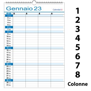 calendario 2023 famiglia colonne persone muro casa lavoro ufficio