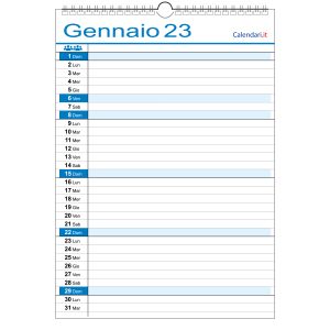 calendario 2023 famiglia family da muro 1 colonna 1 persona