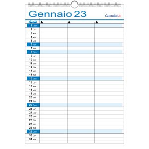 calendario 2023 famiglia family da muro 3 colonne 3 persone