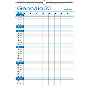 calendario 2023 famiglia family da muro 8 colonne 8 persone