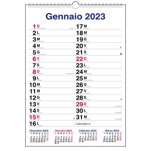 calendario 2023 muro XL spazio per scrivere grande santi lune-calendari-it
