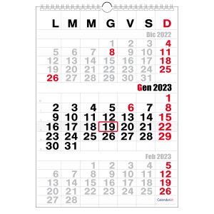 calendario 2023 tre mesi muro ufficio casa lavoro spirale calendari it