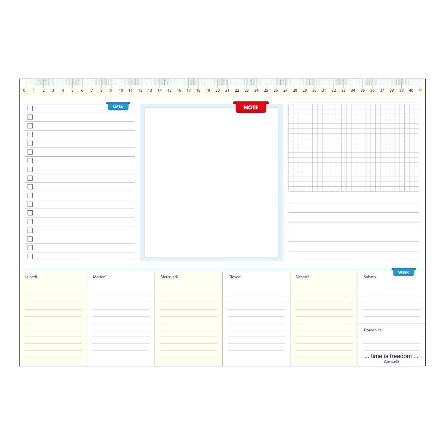 Sottomano Blocknotes Planning Settimanale A3 - 42x30 cm