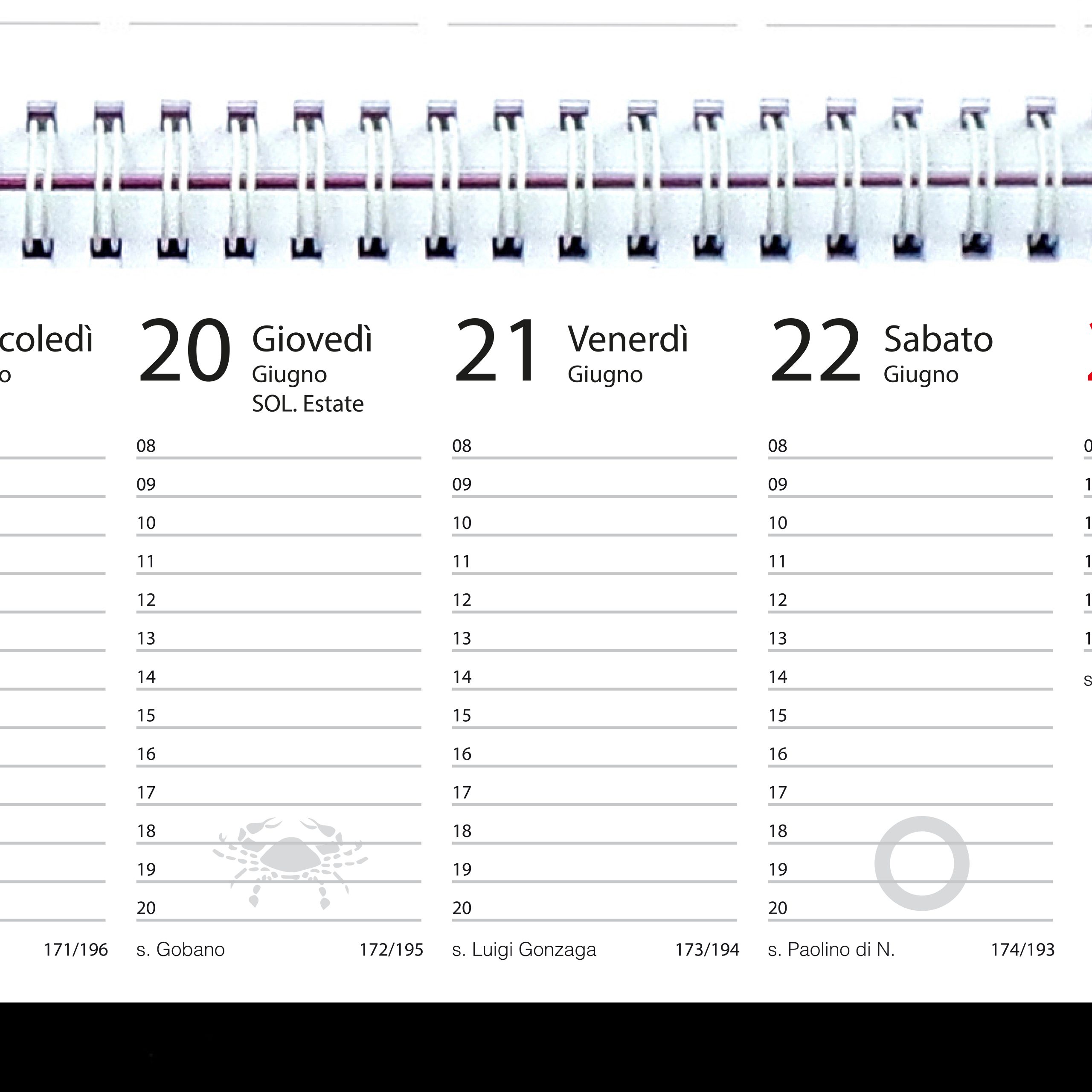 Planning settimanale collato 2024