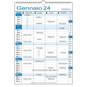 CALENDARIO FAMILY FAMIGLIA 2024 4 COLONNE PERSONE - 2