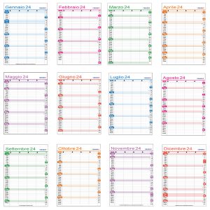CALENDARIO FAMILY FAMIGLIA 2024 4 PERSONE COLONNE - 3