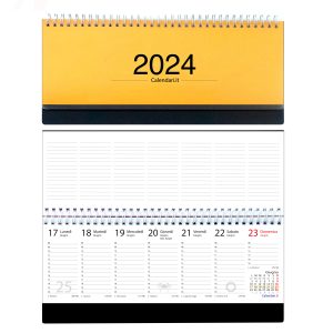 agenda 2024 settimanale planner planning tavolo ufficio lavoro ore santi settimana lune calendari it arancio chiaro
