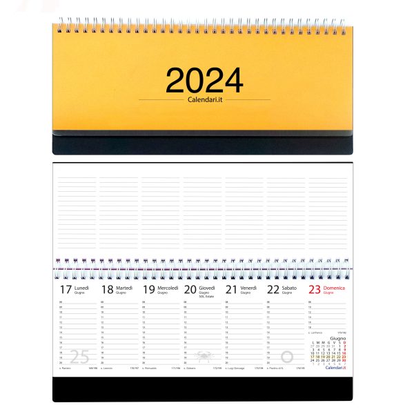 agenda 2024 settimanale planner planning tavolo ufficio lavoro ore santi settimana lune calendari it arancio chiaro