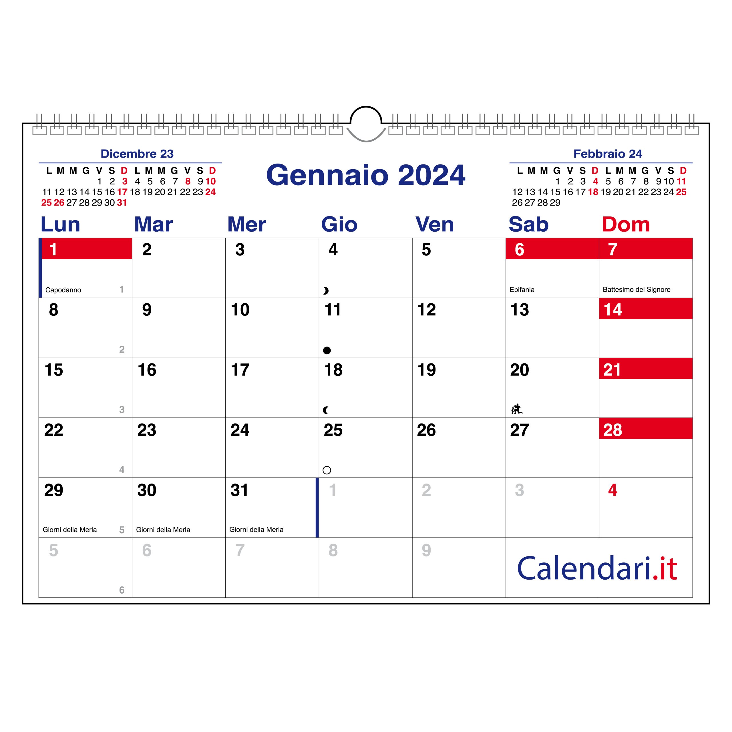 Calendario 2024 da muro a caselle tabellare orizzontale mensile -   - calendari 2024 - calendario 2024 - planner - agende -  settimanali - famiglia - calendario da tavolo - sottomano