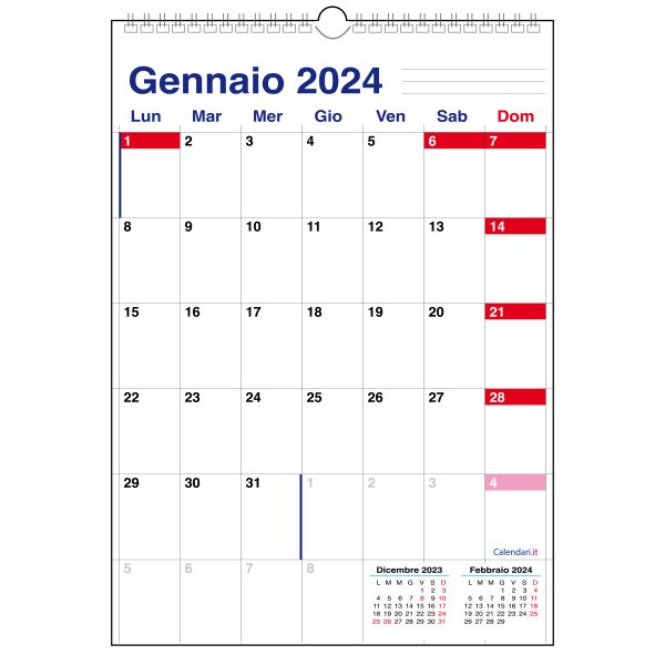 calendario 2024 caselle verticale muro 12 mesi calendari it