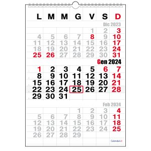 calendario 2024 muro 3 mesi con segnagiorno calendari it
