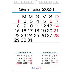 calendario 2024 numeri grandi muro 12 mesi parete calendari it