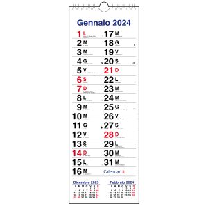 calendario 2024 slim stretto da muro 12 mesi santi lune casa lavoro famiglia ufficio calendari it