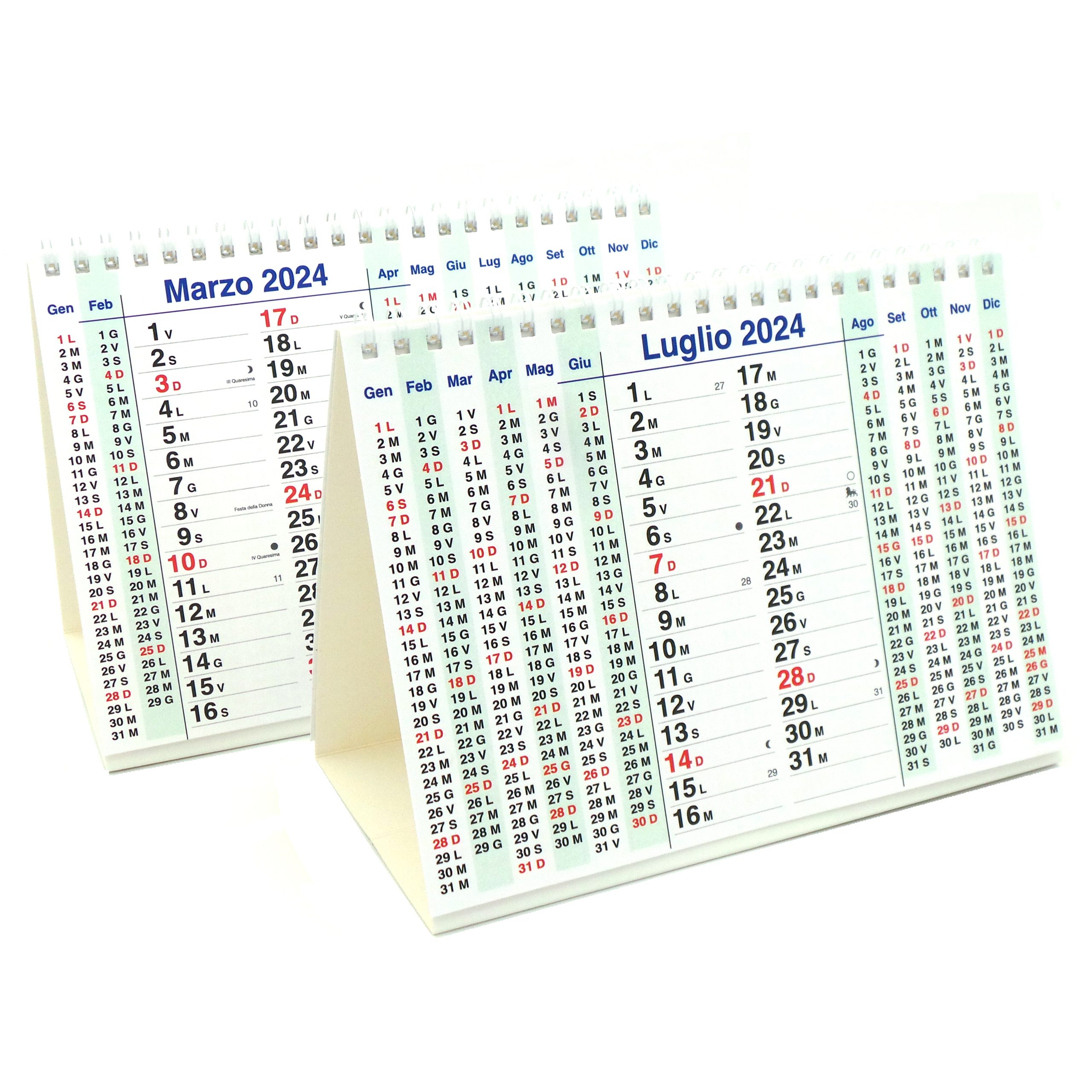 Calendario 2024 tavolo mini planner 12 mesi a piramide 20x15 cm -   - calendari 2024 - calendario 2024 - planner - agende -  settimanali - famiglia - calendario da tavolo - sottomano