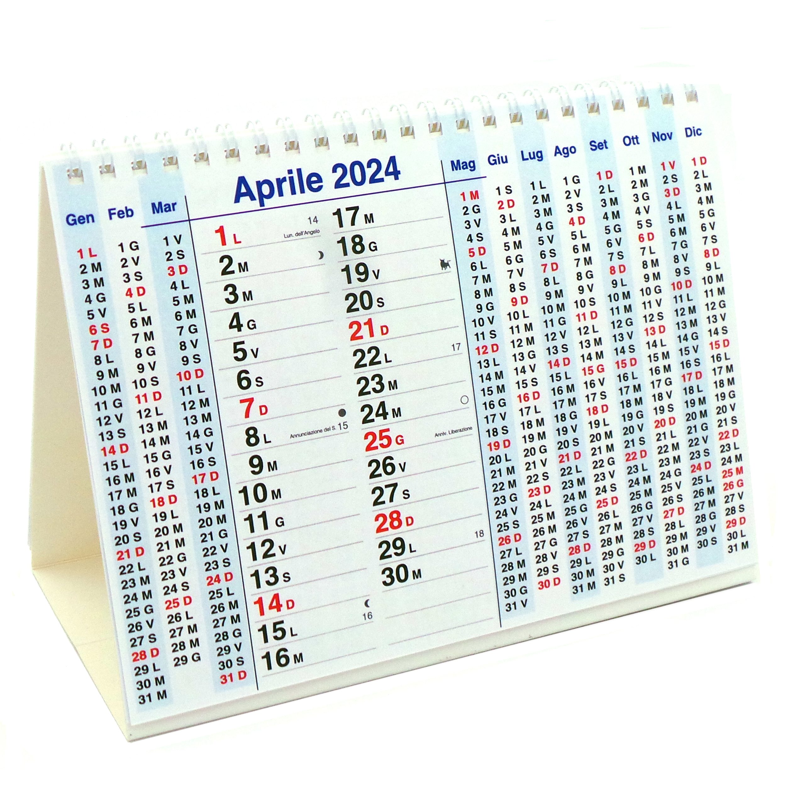 Calendario 2024 tavolo mini planner 12 mesi a piramide 20x15 cm -   - calendari 2024 - calendario 2024 - planner - agende -  settimanali - famiglia - calendario da tavolo - sottomano