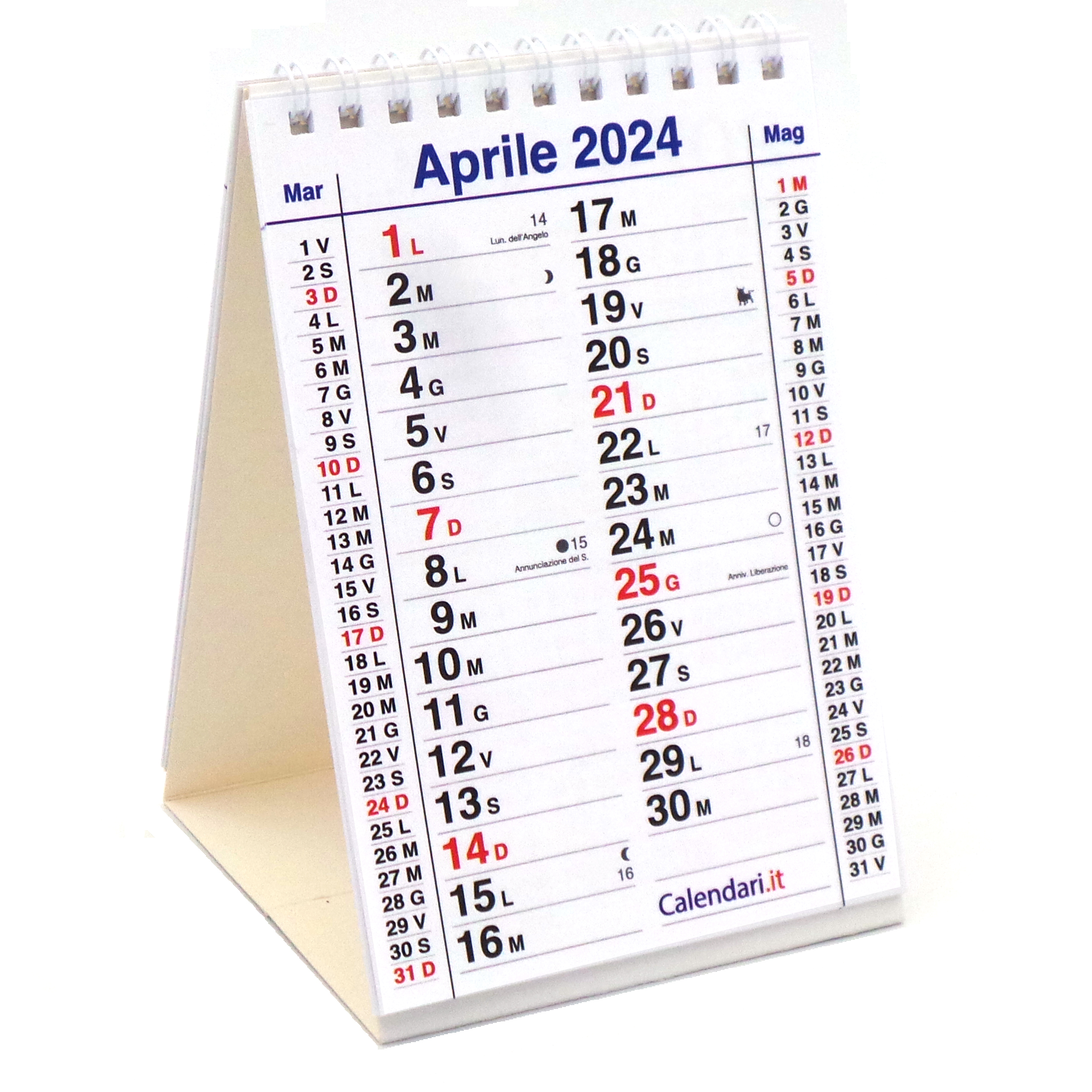 Calendario 2024 tavolo mini planner 12 mesi a piramide 20x15 cm -   - calendari 2024 - calendario 2024 - planner - agende -  settimanali - famiglia - calendario da tavolo - sottomano