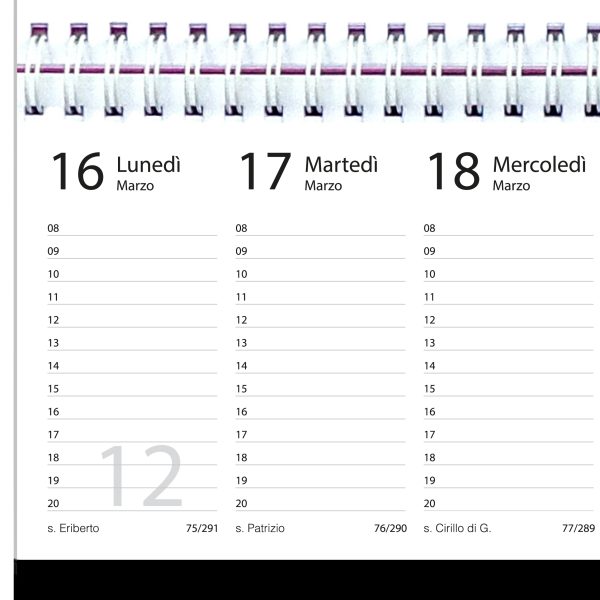 Agenda 2026 settimanale 10 colori planning da ufficio orizzontale con spirale - immagine 3