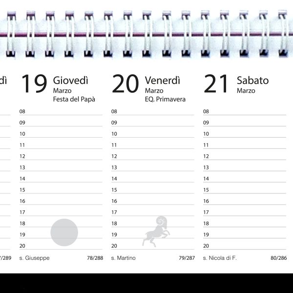 Agenda 2026 settimanale 10 colori planning da ufficio orizzontale con spirale - immagine 2