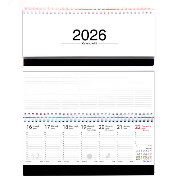 Agenda 2026 settimanale 10 colori planning da ufficio orizzontale con spirale - immagine 5