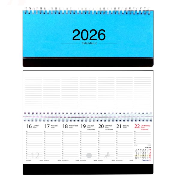Agenda 2026 settimanale 10 colori planning da ufficio orizzontale con spirale - immagine 8