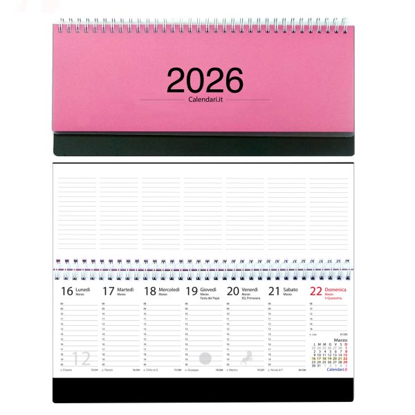 Agenda 2026 settimanale 10 colori planning da ufficio orizzontale con spirale - immagine 12