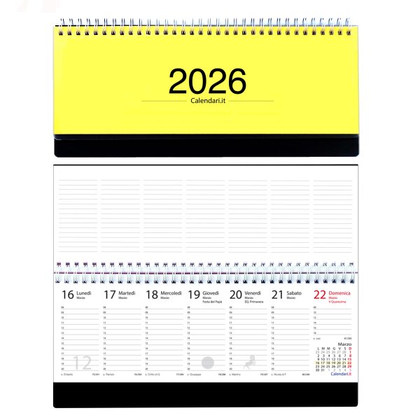 Agenda 2026 settimanale 10 colori planning da ufficio orizzontale con spirale - immagine 13