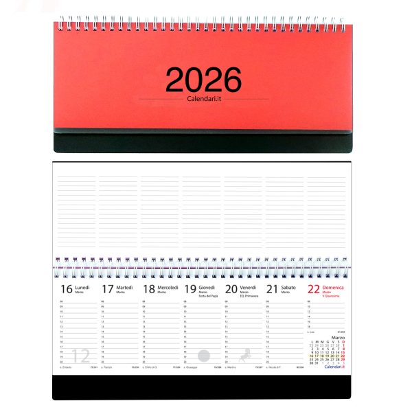 Agenda 2026 settimanale 10 colori planning da ufficio orizzontale con spirale - immagine 9