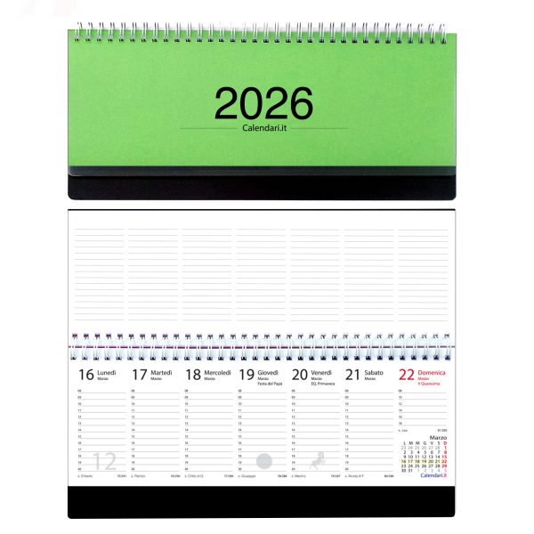 Agenda 2026 settimanale 10 colori planning da ufficio orizzontale con spirale - immagine 11