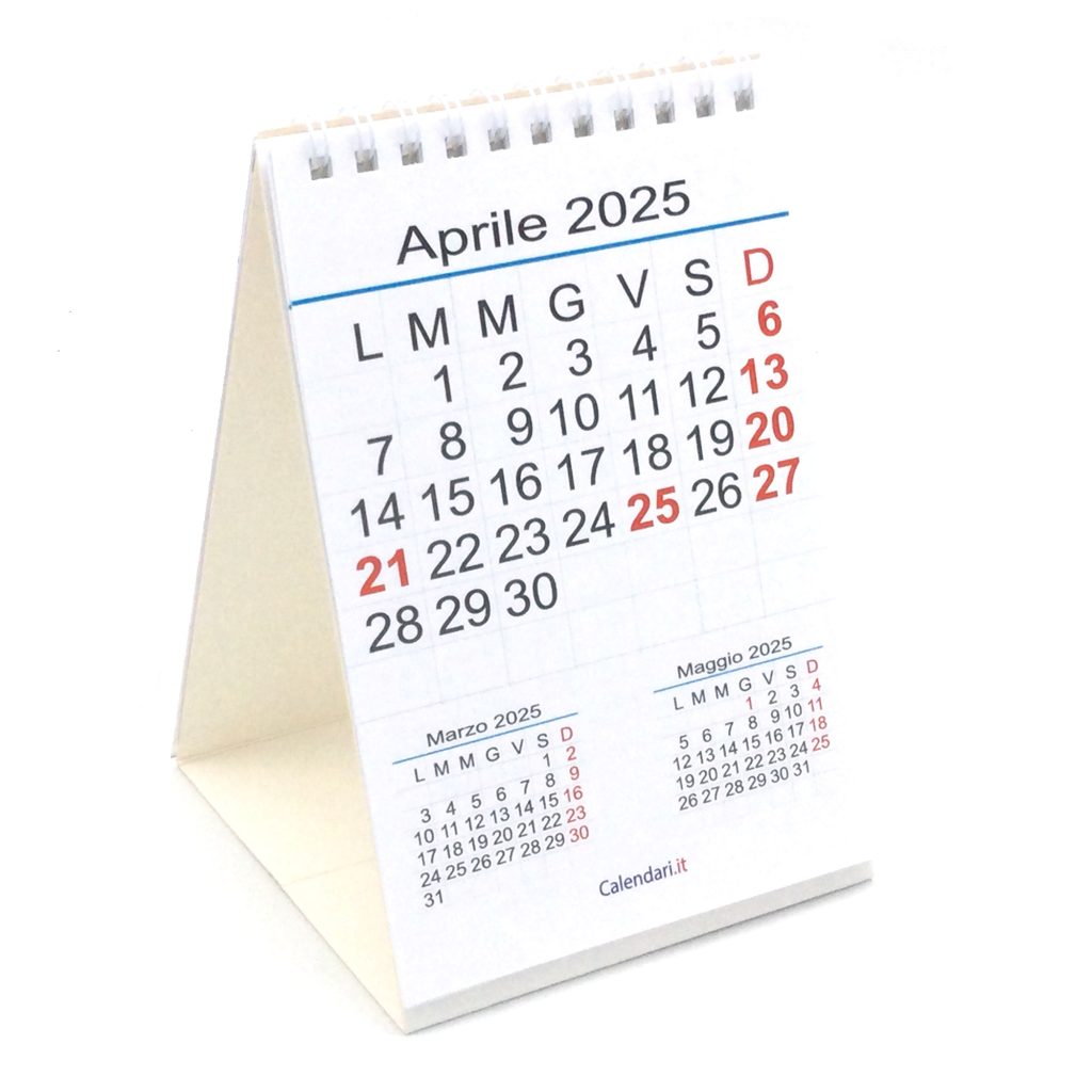 Calendario 2025 tavolo numeri grandi 3 mesi 10x15 cm