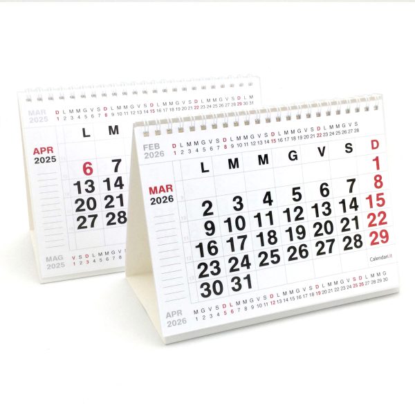 Calendario 2026 tavolo numeri grandi 20x15 cm - immagine 2