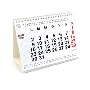 Calendario 2026 tavolo numeri grandi 20x15 cm