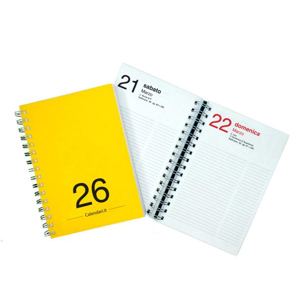 Agenda 2026 Giornaliera 365 giorni verticale 15x21 cm 10 colori con spirale - immagine 6